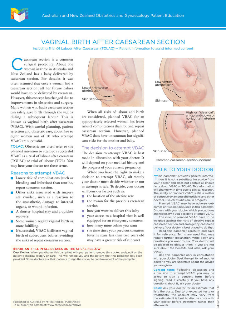 Vaginal Birth After Cesarean - Free Indian Medical PG Review