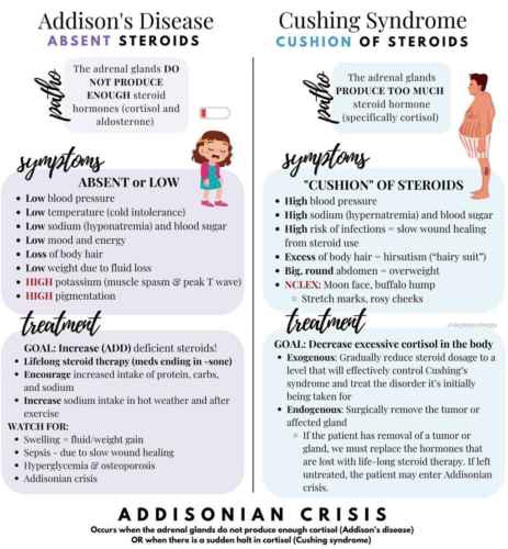 Comparison of Addison's Disease and Cushing Syndrome