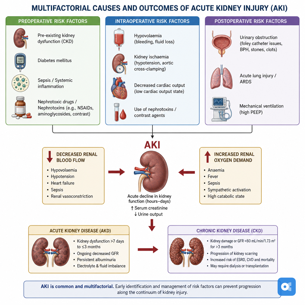 Factors contributing to AKI perioperatively