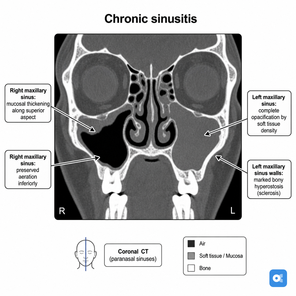 CT scan showing chronic rhinosinusitis