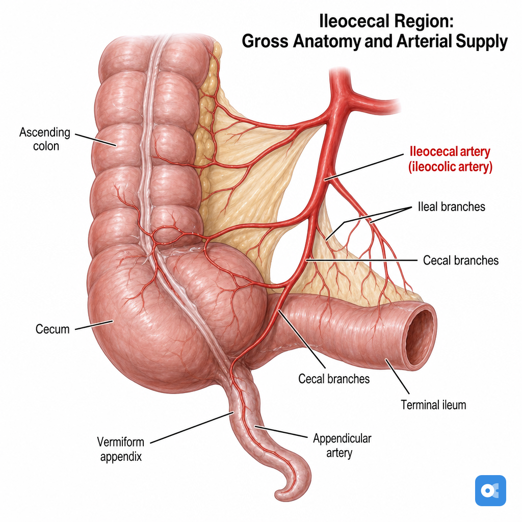 Anatomy of the appendix and surrounding structures