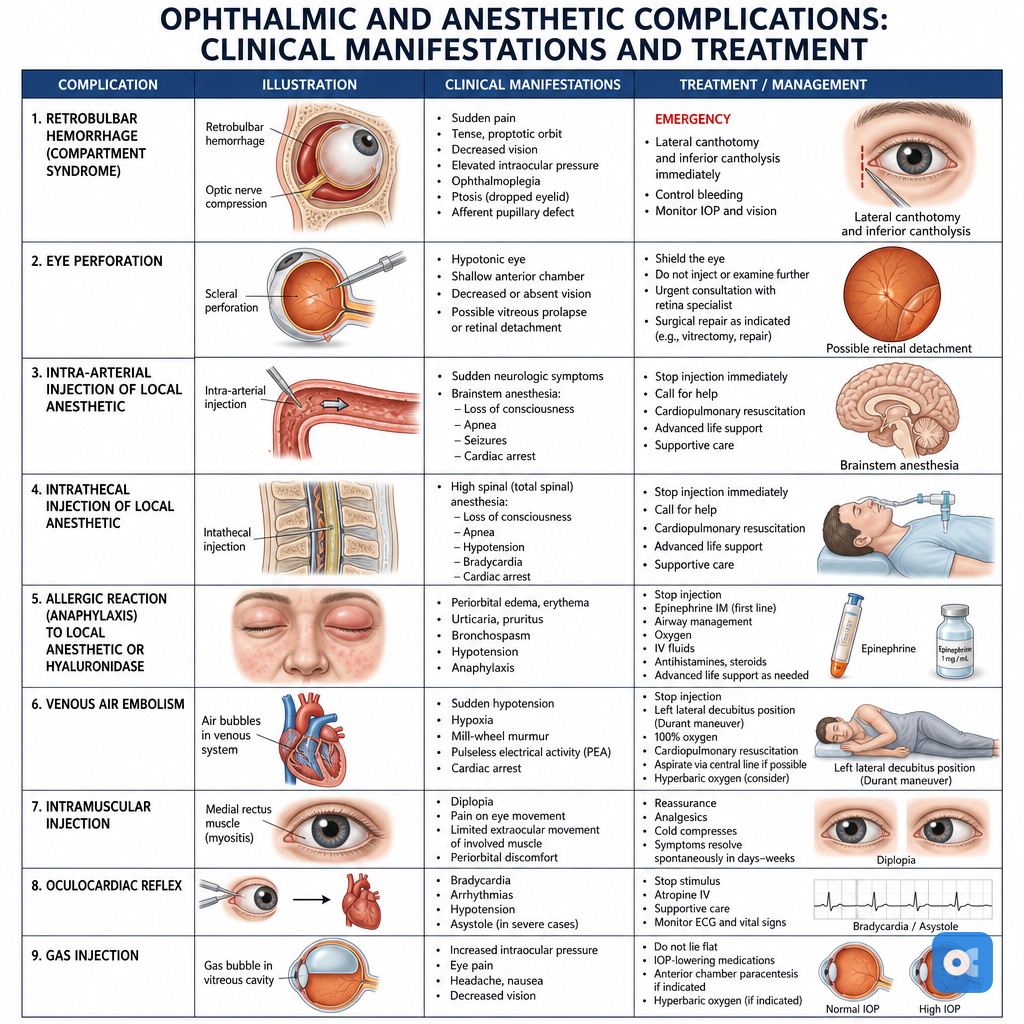 Complications of Anesthesia in Ophthalmic Surgery