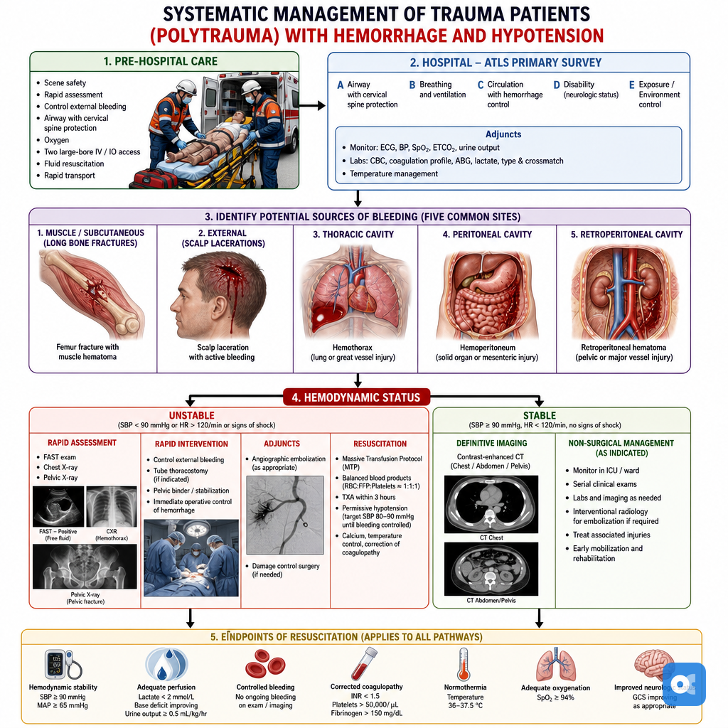 Trauma Hemorrhage and Hypotension Management