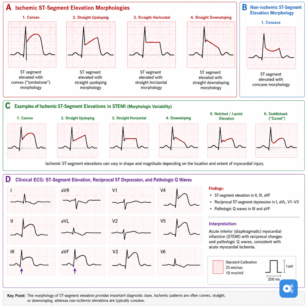 Ischemic vs. Non-Ischemic ST-Segment Elevation & Examples