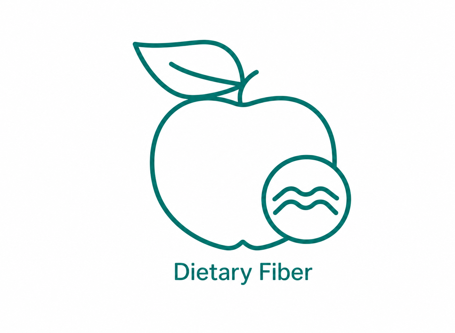 Icon of an apple representing soluble fiber