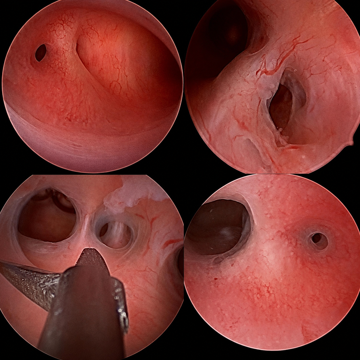 Hysteroscopic view of Asherman's syndrome adhesions
